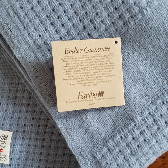 FARIBO 100% Pure Wool Afghan Throw Blanket 50 x 60 " Made in USA - Picture 4 of 6